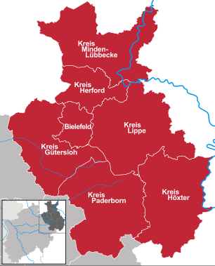 Lage in Nordrhein-Westfalen und Gliederung